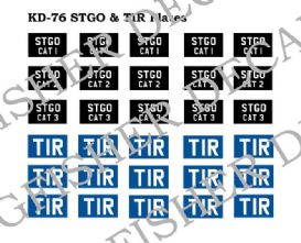 STGO and TIR Plates for Goods Vehicles